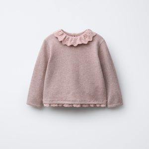 ژاکت با یقه بچگانه و دکمه‌دار از برند زارا (بچه گانه)