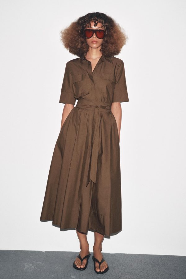 ZW COLLECTION POPLİN ELBİSE - از برند زارا