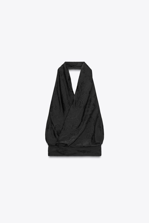 TOP HALTER YAKA ÇİÇEKLİ JAKARLI ZW KOLEKSİYONU - از برند زارا