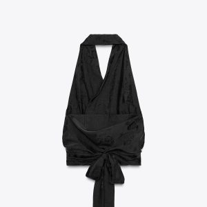 بلوز زنانه یقه هالتر با پشت باز از برند زارا (زنانه)