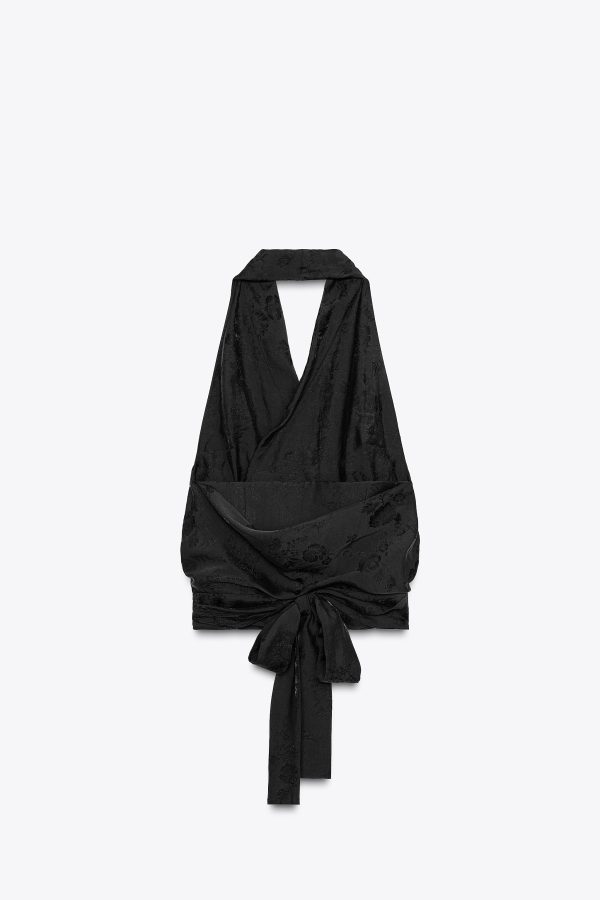 TOP HALTER YAKA ÇİÇEKLİ JAKARLI ZW KOLEKSİYONU - از برند زارا