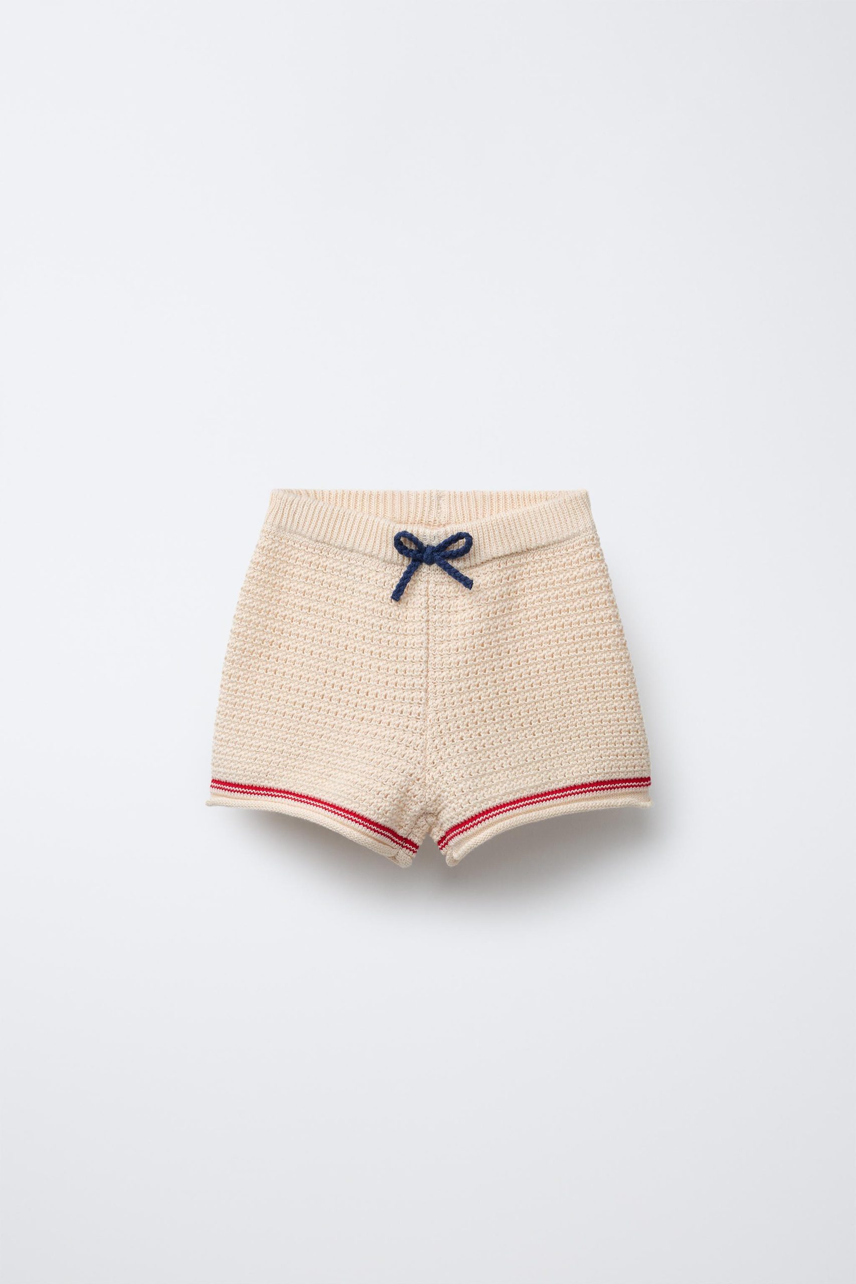 شلوارک بافتنی کمر کشی با پاپیون از برند زارا