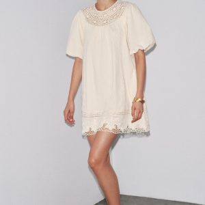 ZW COLLECTION NAKIŞLI KISA ELBİSE - از برند زارا