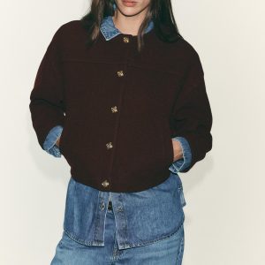 ژاکت یقه بیسیکلت با جیب جلو از برند زارا (زنانه)