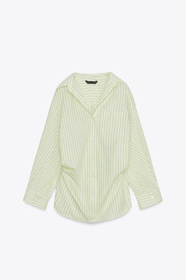 ÇİZGİİ OVERSIZE POPLİN GÖMLEK - از برند زارا