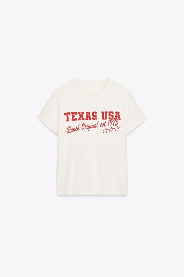 SLOGANLI SOLUK EFEKTLİ T-SHIRT - از برند زارا