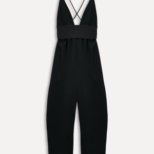 تولمی یقه V با بندهای ضربدری از برند زارا (زنانه)