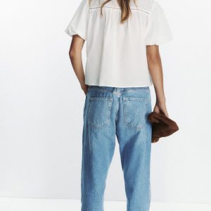 بلوز یقه گرد و V با آستین بادکنکی از برند زارا (زنانه)