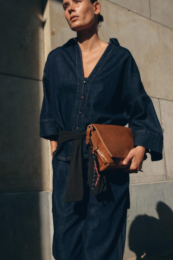DENIM GÖRÜNÜMLÜ DÜĞMELİ GÖMLEK - از برند زارا