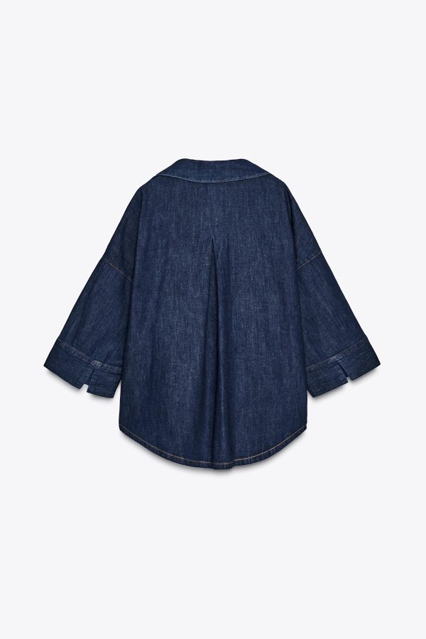 DENIM GÖRÜNÜMLÜ DÜĞMELİ GÖMLEK - از برند زارا