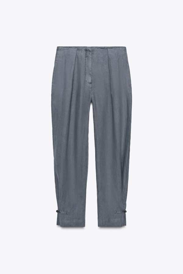 ZW KOLEKSİYONU PENSLİ KETEN PANTOLON - از برند زارا