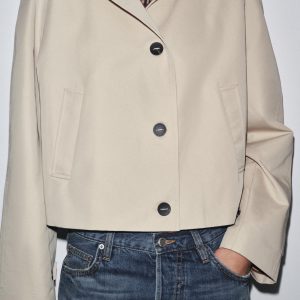 ترنچ‌کت کوتاه زنانه ضد آب پنبه‌ای از برند زارا (زنانه)