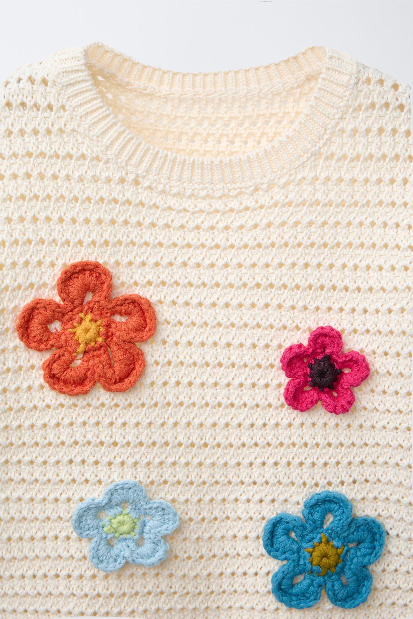 کاپشن بافتنی آستین بلند گلدار از برند زارا