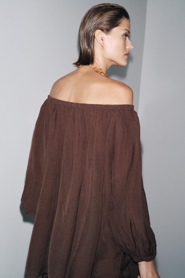 ZW COLLECTION AÇIK OMUZLU TOP - از برند زارا