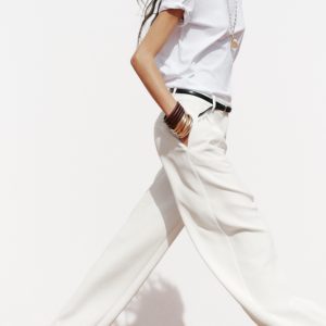 تی‌شرت پنبه‌ای یقه گرد آستین کوتاه از برند زارا (زنانه)