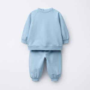 ست سویشرت و شلوار جگر پنبه‌ای از برند زارا (بچه گانه)