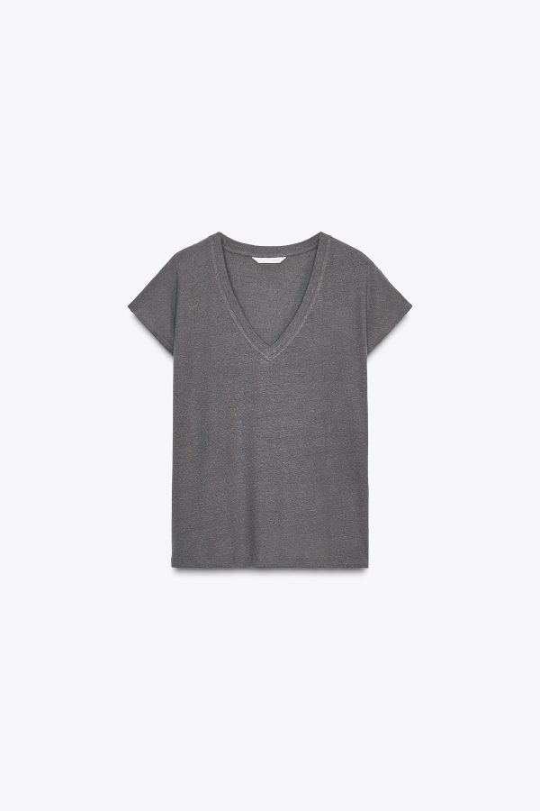 PAMUKLU - KETEN T-SHIRT - از برند زارا