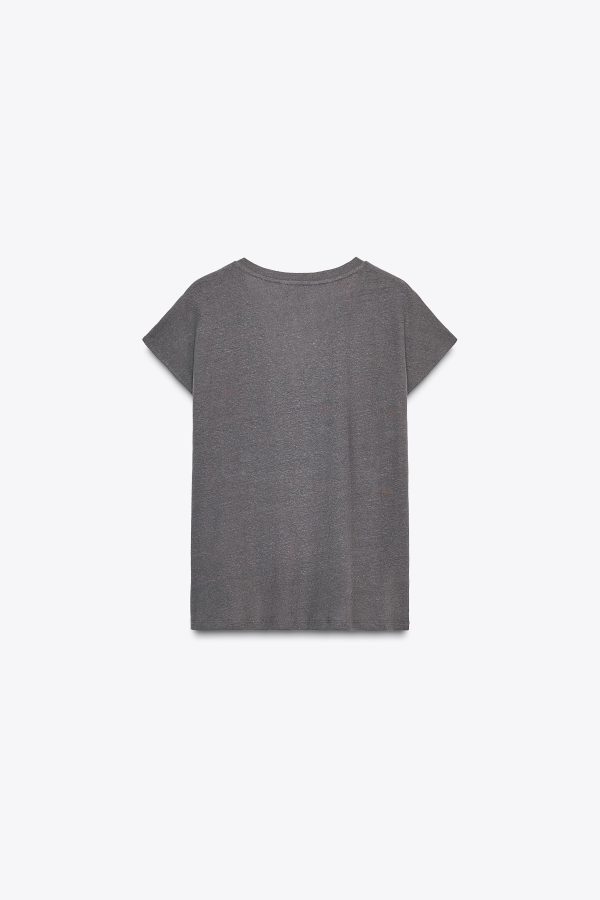 PAMUKLU - KETEN T-SHIRT - از برند زارا