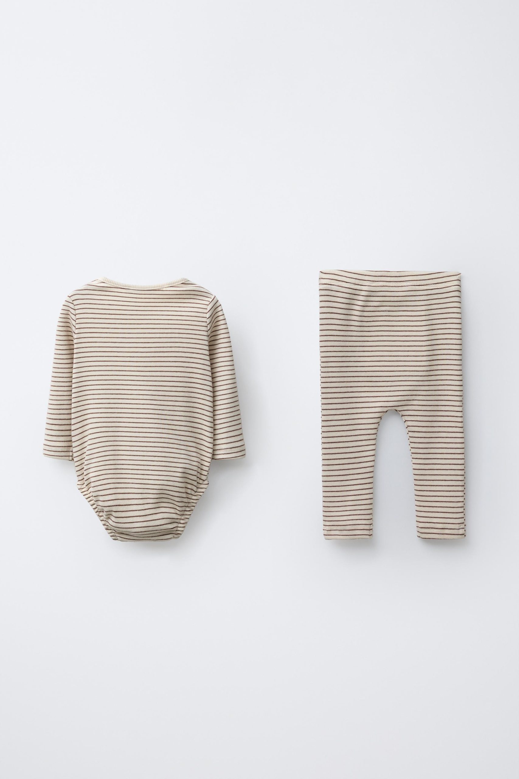 ست بلوز و شلوارک راهراه پنبهای از برند زارا (بچه گانه)