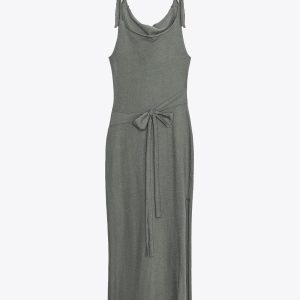 لباس زنانه پنبه‌ای با یقه صاف و کمربن از برند زارا (زنانه)