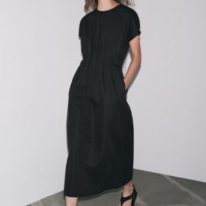 ZW COLLECTION İDİ PLİSELİ ELBİSE - از برند زارا