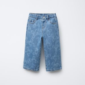 شلوار جین کلوته با کمر تنظیمی از برند زارا