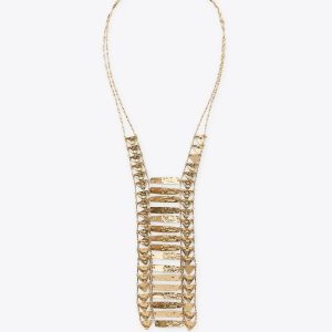 گردنبند فلزی پلاکالی از برند زارا