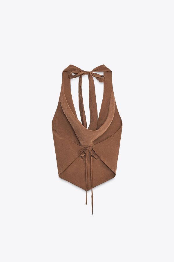 DRAPELİ HALTER DÖKÜMLÜ TOP - از برند زارا