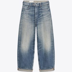 شلوار جین متوسط با کمر پل‌دار از برند زارا (زنانه)