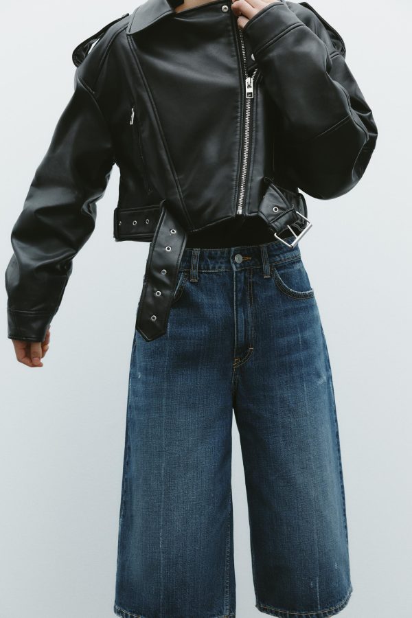 SUNİ DERİ CROP BIKER CEKET - از برند زارا