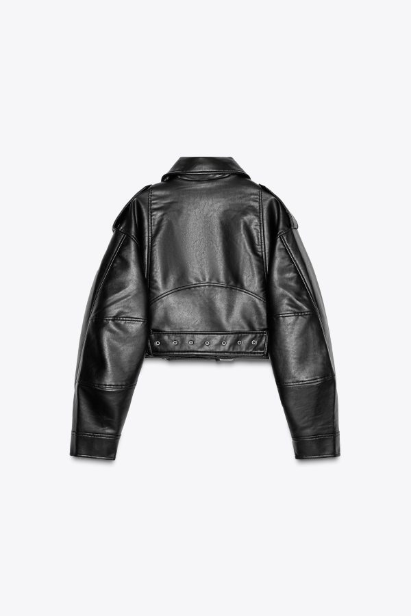 SUNİ DERİ CROP BIKER CEKET - از برند زارا
