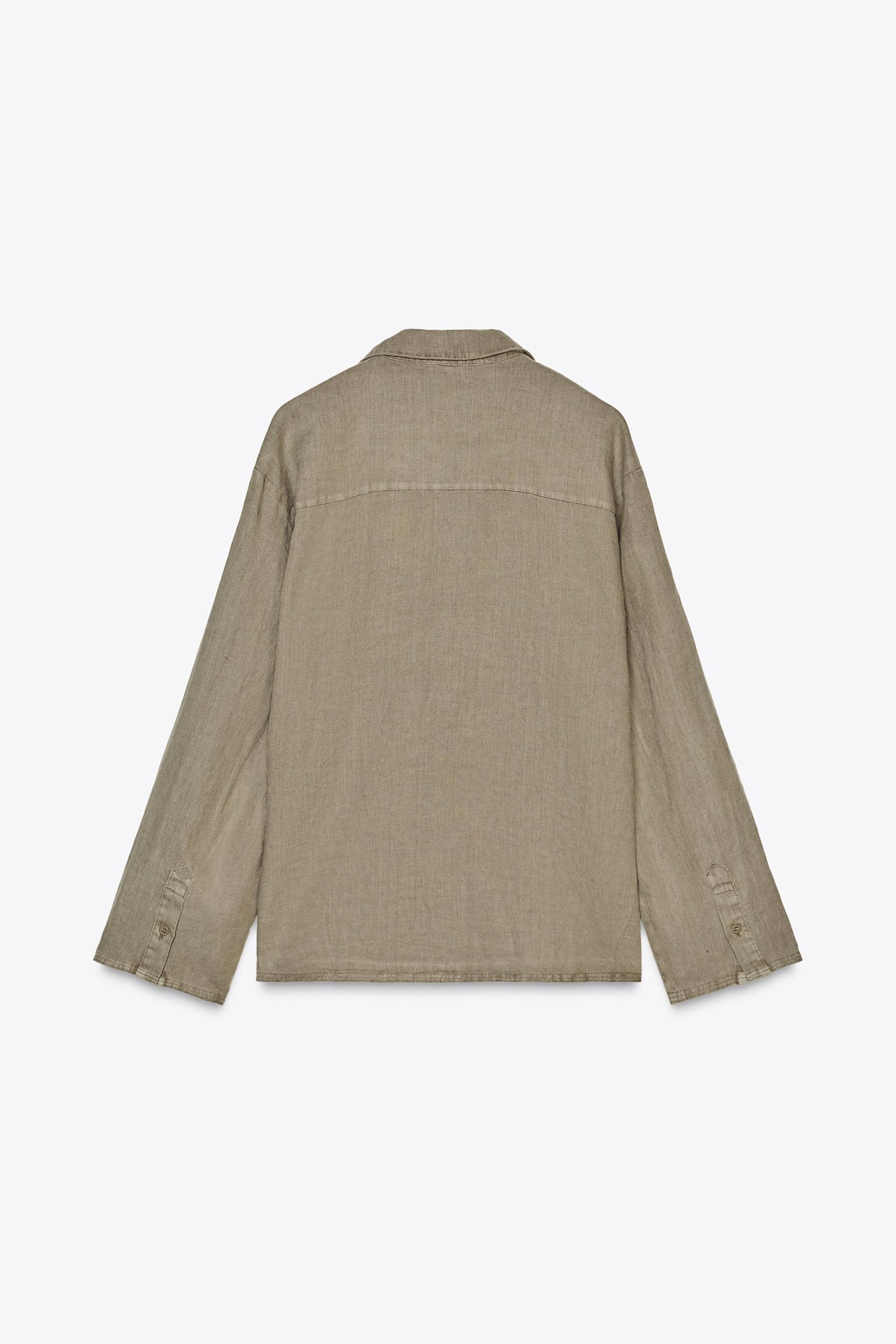 پیراهن کتان زنانه یقه V دکمهدار از برند زارا (زنانه)