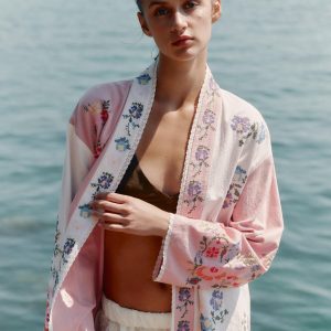 ÇİÇEK İŞLEMELİ PAMUKLU KAFTAN - از برند زارا