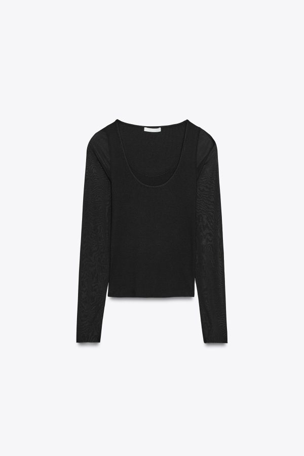 KOMBİNASYONLU YARI ŞEFFAF T-SHIRT - از برند زارا