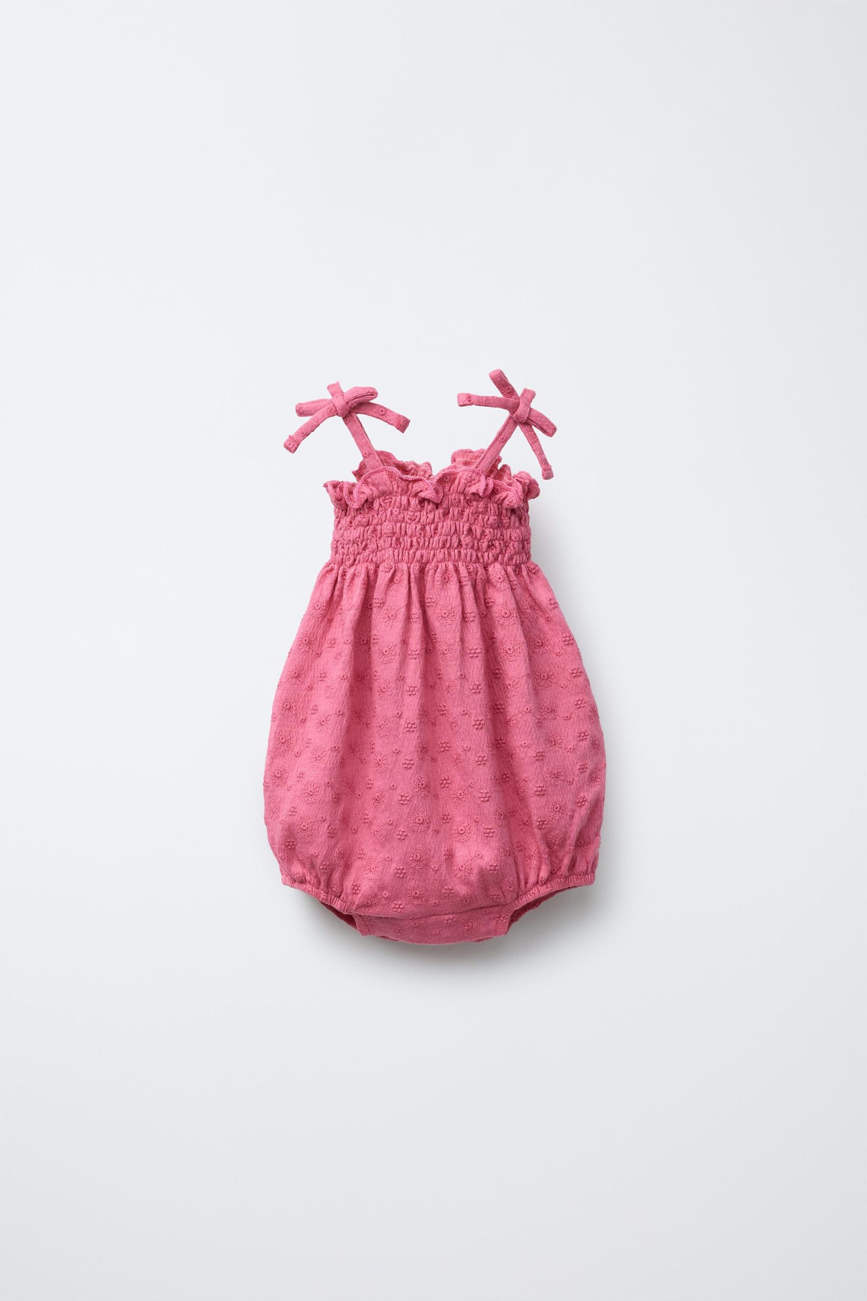 بادی یقه صاف با گره و گلدوزی از برند زارا (بچه گانه)