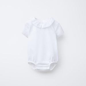 بادی کوتاه‌کف یقه بی‌بی با دکمه از برند زارا