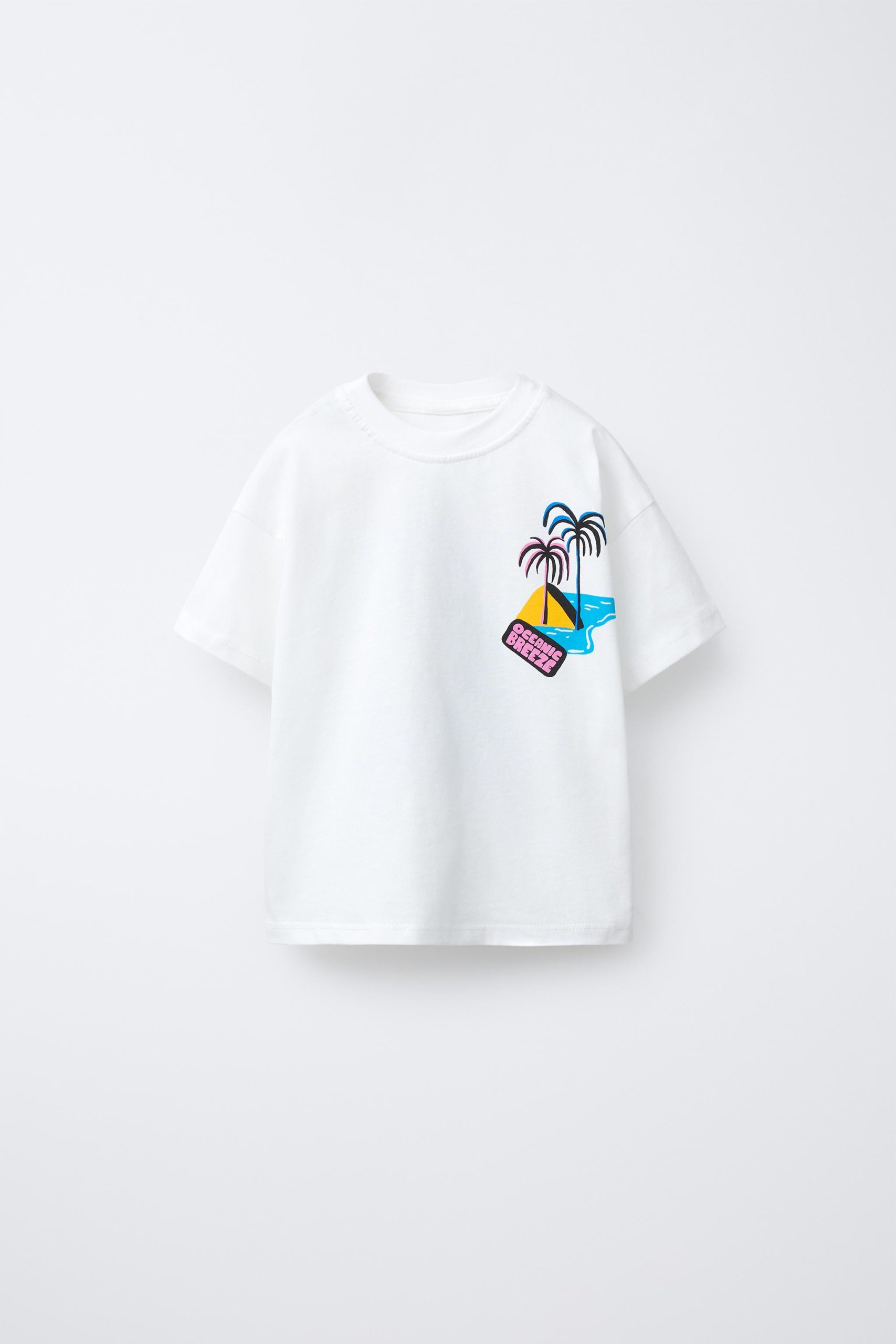 تیشرت یقه گرد پنبهای با طراحی چاپی از برند زارا