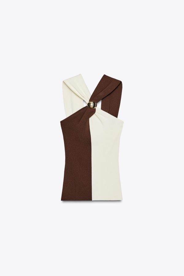 HALTER YAKA TRİKO AKSESUARLI TOP - از برند زارا