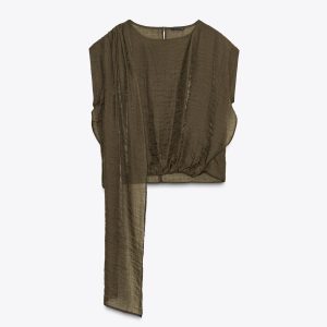 بلوز یقه باز و فُلار دار زنانه از برند زارا (زنانه)