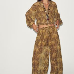 DESENLİ ŞALVAR PANTOLON - از برند زارا