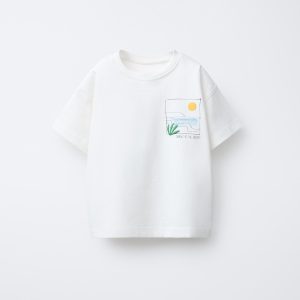 تی‌شرت یقه دوچرخه‌ای گلدوزی شده از برند زارا