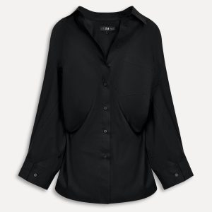 پیراهن نازک ۱۰۰% پنبه‌ای با یقه و جیب از برند زارا (زنانه)