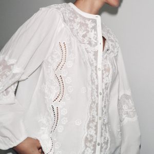 پیراهن آستین بلند گلدوزی شده زنانه از برند زارا (زنانه)