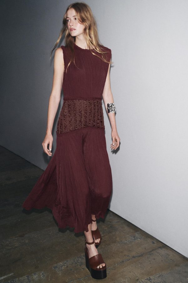 ZW COLLECTION BELİ İŞLEMELİ ELBİSE - از برند زارا