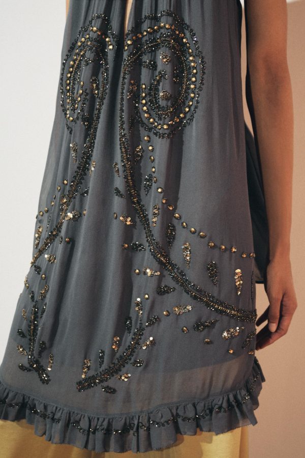 İŞLEMELİ HALTER YAKA ZW COLLECTION ELBİSE - از برند زارا