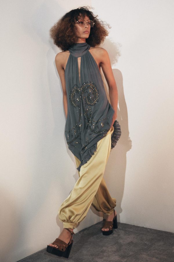 İŞLEMELİ HALTER YAKA ZW COLLECTION ELBİSE - از برند زارا