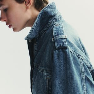 کت جکت یقه‌دار با آستین بلند و کمربند از برند زارا (زنانه)