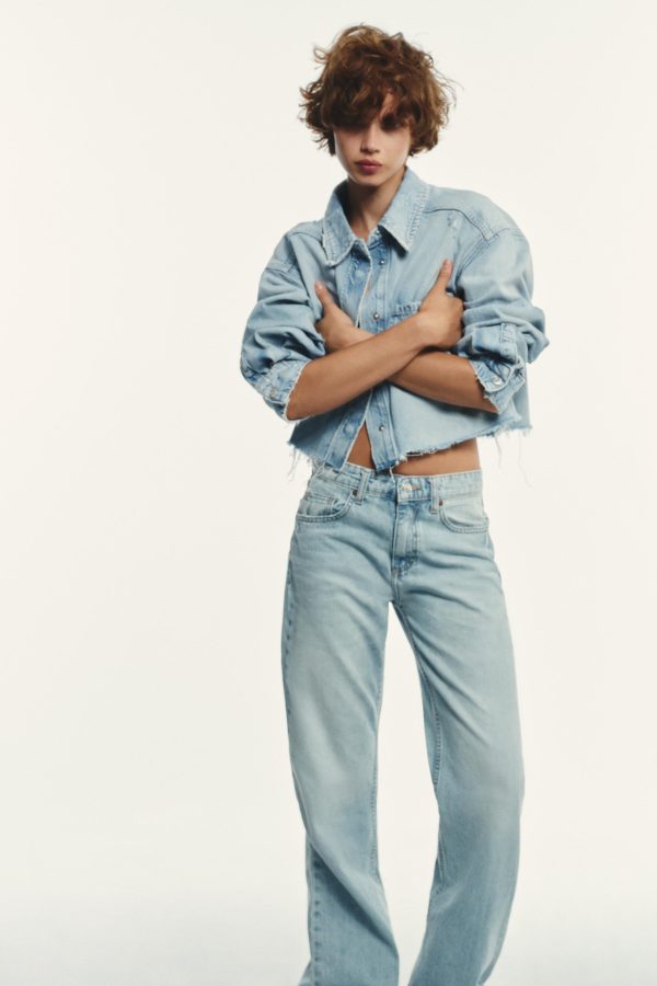 YIRTIKLI TRF CROP DENIM İNCE CEKET - از برند زارا