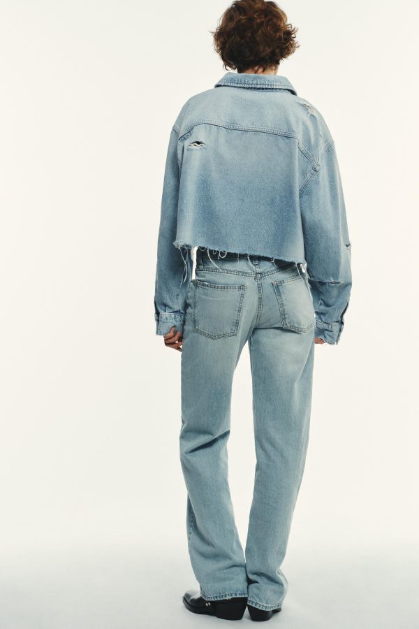 YIRTIKLI TRF CROP DENIM İNCE CEKET - از برند زارا