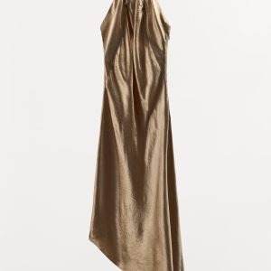 پیراهن میدی یقه هالتری دکمه‌دار از برند زارا (زنانه)